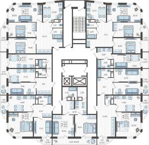 3-к квартира, строящийся дом, 90м2, 9/16 этаж