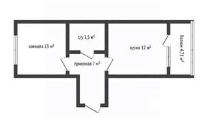 1-к квартира, вторичка, 44м2, 2/22 этаж