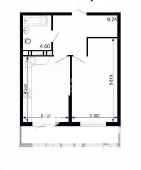 1-к квартира, вторичка, 42м2, 6/6 этаж