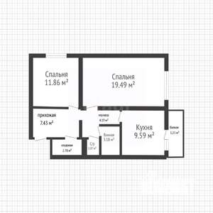 2-к квартира, вторичка, 60м2, 9/14 этаж