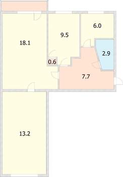 3-к квартира, вторичка, 60м2, 3/5 этаж