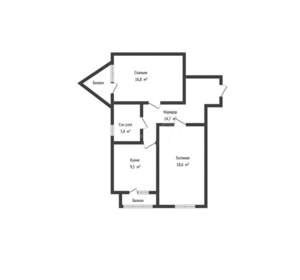 2-к квартира, вторичка, 63м2, 4/23 этаж