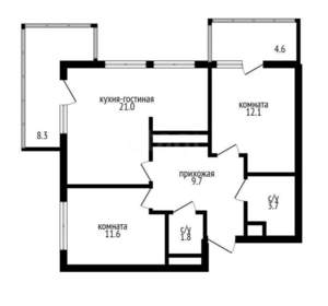 2-к квартира, вторичка, 60м2, 18/20 этаж