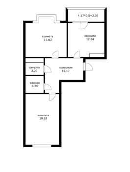 2-к квартира, вторичка, 68м2, 6/25 этаж