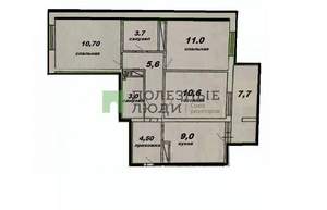 3-к квартира, вторичка, 59м2, 5/8 этаж