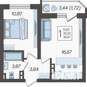1-к квартира, вторичка, 37м2, 17/23 этаж