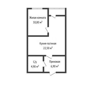 1-к квартира, вторичка, 46м2, 7/8 этаж