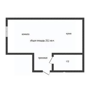 Студия квартира, сданный дом, 28м2, 6/7 этаж
