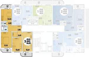 3-к квартира, вторичка, 86м2, 16/16 этаж