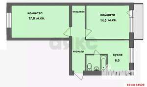 2-к квартира, вторичка, 47м2, 2/5 этаж