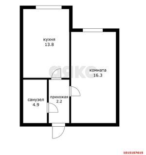 1-к квартира, сданный дом, 37м2, 7/7 этаж