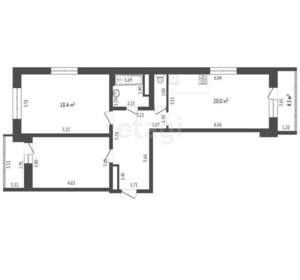 2-к квартира, вторичка, 78м2, 22/24 этаж