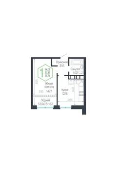 1-к квартира, вторичка, 36м2, 18/24 этаж