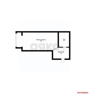 Студия квартира, вторичка, 30м2, 6/6 этаж