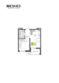1-к квартира, вторичка, 38м2, 7/8 этаж