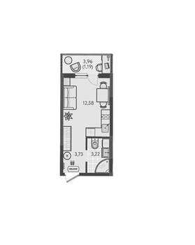 Студия квартира, вторичка, 21м2, 3/18 этаж