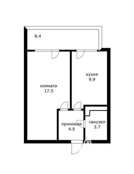 1-к квартира, сданный дом, 40м2, 5/22 этаж