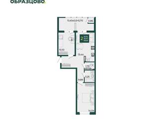2-к квартира, вторичка, 59м2, 15/18 этаж