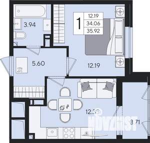 1-к квартира, вторичка, 36м2, 5/8 этаж