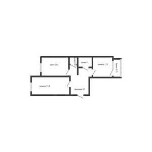 2-к квартира, вторичка, 65м2, 5/16 этаж