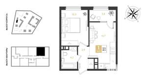 1-к квартира, вторичка, 39м2, 4/9 этаж