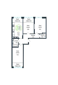 3-к квартира, вторичка, 87м2, 12/24 этаж