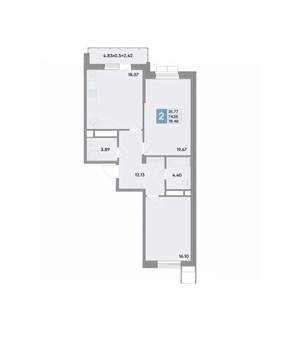 2-к квартира, вторичка, 78м2, 5/12 этаж