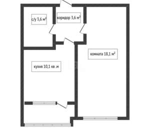 1-к квартира, вторичка, 35м2, 7/16 этаж