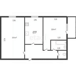 2-к квартира, вторичка, 49м2, 8/9 этаж