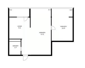 2-к квартира, вторичка, 51м2, 7/9 этаж