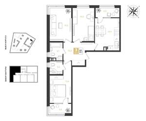 3-к квартира, вторичка, 82м2, 6/9 этаж