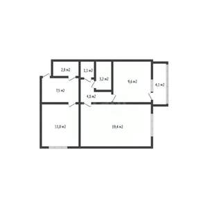 2-к квартира, вторичка, 60м2, 13/16 этаж