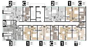 2-к квартира, строящийся дом, 54м2, 14/16 этаж