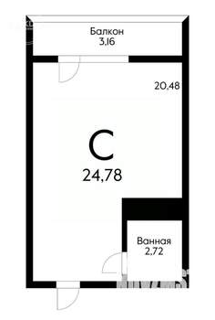 Студия квартира, вторичка, 25м2, 6/16 этаж