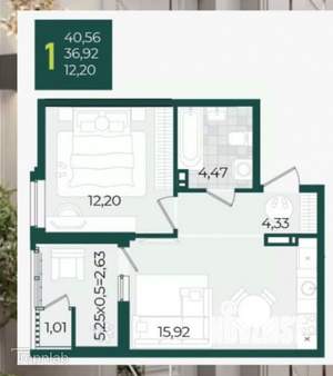 1-к квартира, вторичка, 41м2, 8/18 этаж