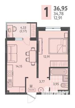 1-к квартира, вторичка, 37м2, 14/18 этаж