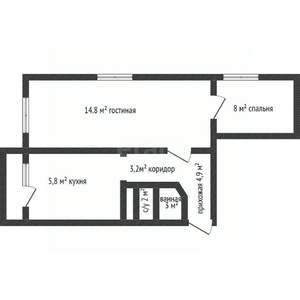 2-к квартира, вторичка, 37м2, 4/5 этаж