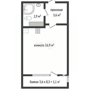 Студия квартира, вторичка, 24м2, 7/16 этаж