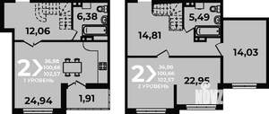 3-к квартира, вторичка, 103м2, 18/19 этаж