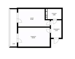 1-к квартира, вторичка, 45м2, 13/16 этаж