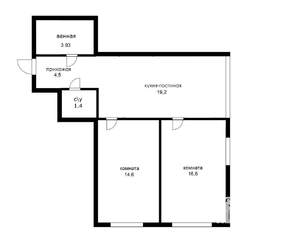 2-к квартира, вторичка, 60м2, 4/25 этаж