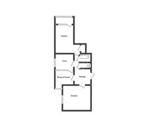 2-к квартира, вторичка, 58м2, 9/9 этаж