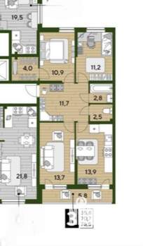 3-к квартира, вторичка, 77м2, 2/16 этаж