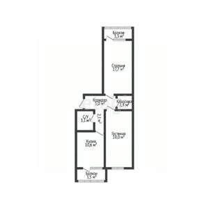 2-к квартира, вторичка, 59м2, 3/6 этаж