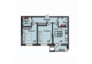 2-к квартира, вторичка, 54м2, 5/9 этаж