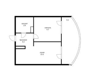1-к квартира, вторичка, 40м2, 13/16 этаж