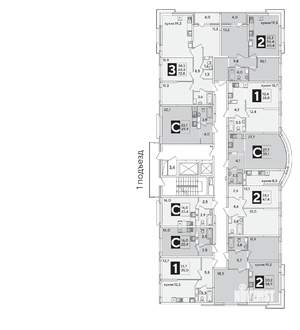 2-к квартира, вторичка, 60м2, 14/16 этаж