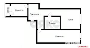 2-к квартира, вторичка, 54м2, 1/9 этаж