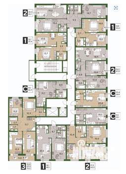 1-к квартира, строящийся дом, 45м2, 11/16 этаж