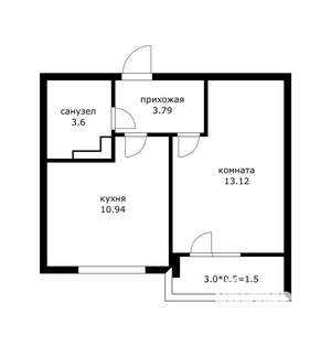 1-к квартира, вторичка, 32м2, 7/16 этаж